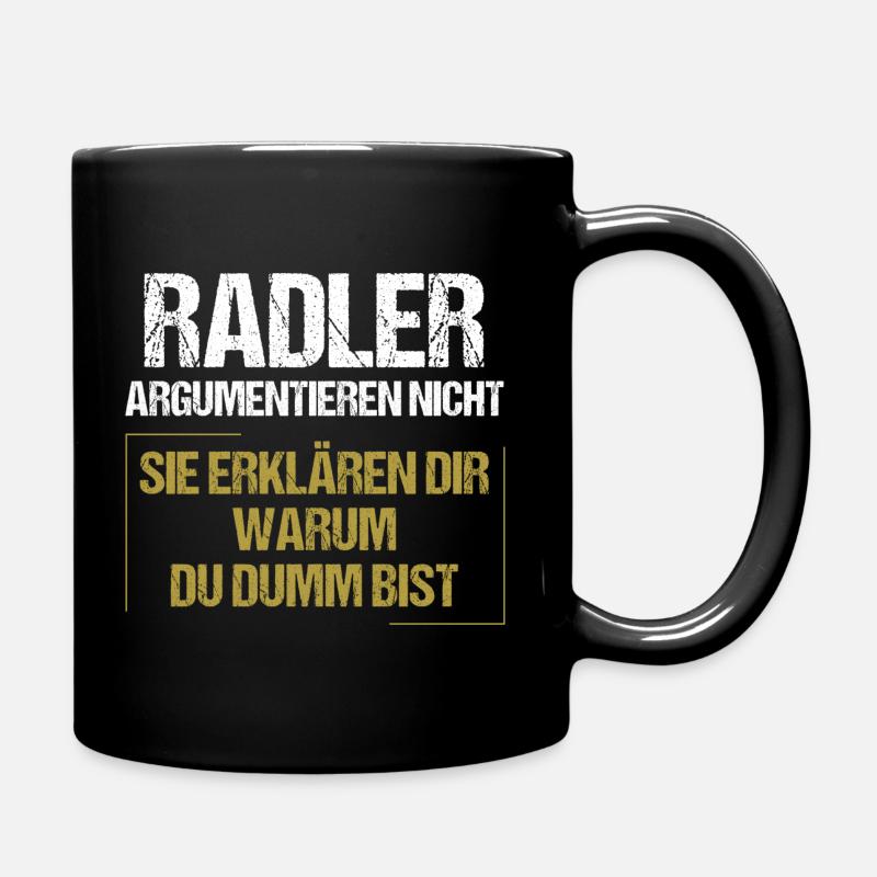 Radler argumentieren nicht - Tasse einfarbig - Schwarz