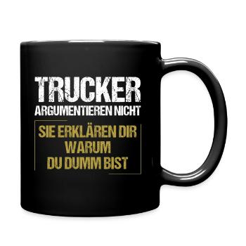 Les camionneurs ne se disputent pas - Mug uni - noir - Droite