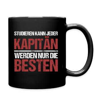Anyone can study; Captains are the best - Full Colour Mug - black - Right
