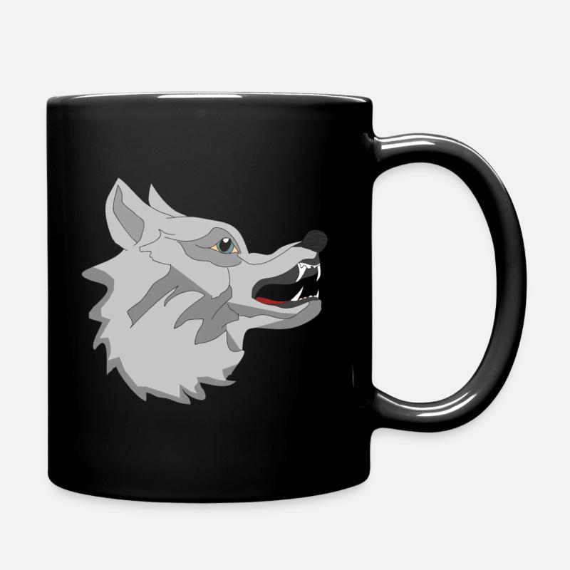 Wolf - Tasse einfarbig - Schwarz