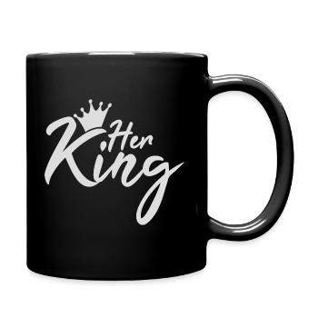Her King King Queen Pärchenoutfit - Tasse einfarbig - Schwarz - Rechts