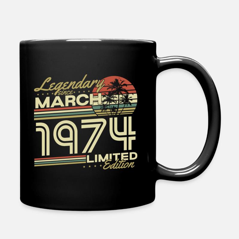 Mars 1974 Vintage né cadeau d’anniversaire - Mug uni - noir