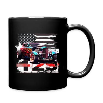 US Muscle Car Hot Rod - Tasse einfarbig - Schwarz - Rechts