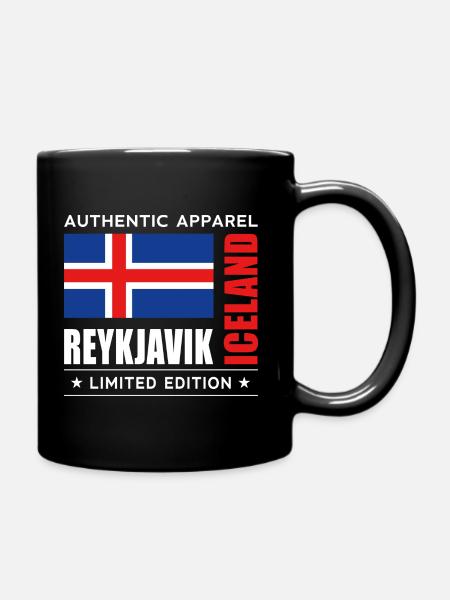 Reykjavik - Tasse einfarbig - Schwarz