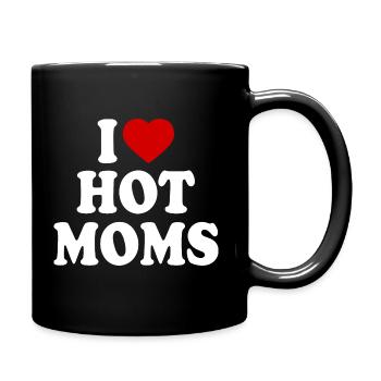 I love hot moms - Tasse einfarbig - Schwarz - Rechts