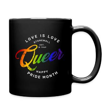 Love is Love, Gay Pride, LGBTQ+ - Full Colour Mug - black - Right