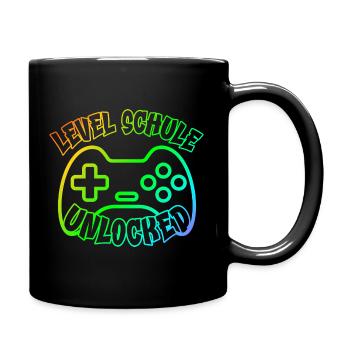 Level Schule Gamer Zocker idötzchen 1.Schultag - Tasse einfarbig - Schwarz - Rechts