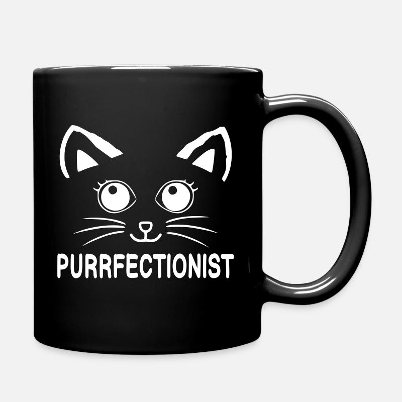 Cat face - Full Colour Mug - black