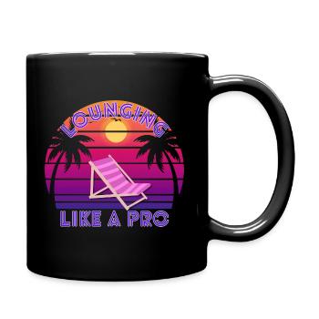 LOUNGING LIKE A PRO - HOLIDAY - FUN - SEA - PALM - Full Colour Mug - black - Right