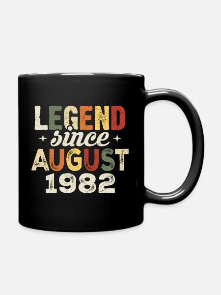 August 1982 Anniversary August 1982 - August 1982 - Full Colour Mug - black