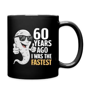60 Years Ago I Was The Fastest - Lustiger Spruch - Full Colour Mug - black - Right