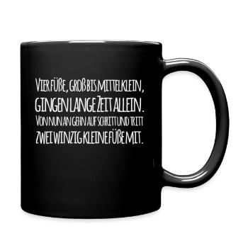 Babysprüche - Geschenk zur Schwangerschaft Geburt - Tasse einfarbig - Schwarz - Rechts