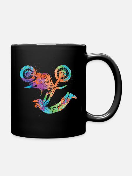 Dirt Biker Motorrad Motocross Mädchen Jungen - Tasse einfarbig - Schwarz