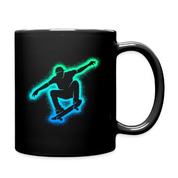 Patinage Skateur Skateur Enfants Planche à roulettes - Mug uni - noir - Droite
