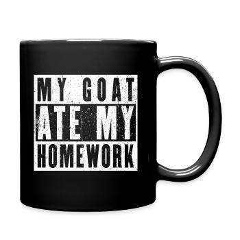 Ma chèvre a mangé mes devoirs - Mug uni - noir - Droite