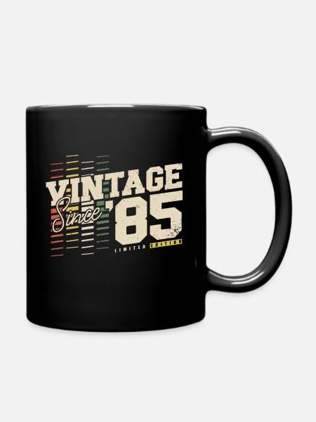 Vintage 1985 Jahrgang geboren Retro Geburtstag - Tasse einfarbig - Schwarz