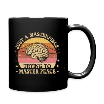 Growth through inner peace - Full Colour Mug - black - Right