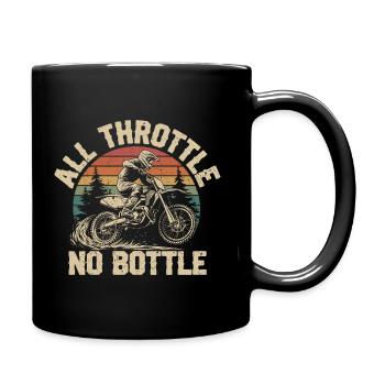 Motocross – Only full throttle counts - Full Colour Mug - black - Right
