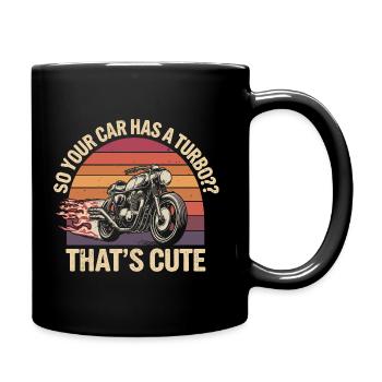 Witziges Racing-Design für Motorradfans - Tasse einfarbig - Schwarz - Rechts