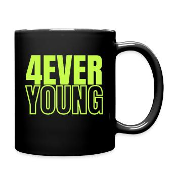 4EVERYOUNG im grünen Design - Tasse einfarbig - Schwarz - Rechts