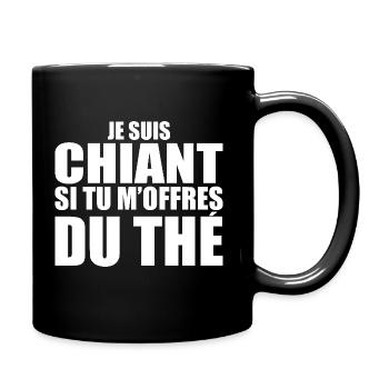 Mann, der liebt: Tee. Lustiger Design-Humor - Tasse einfarbig - Schwarz - Rechts