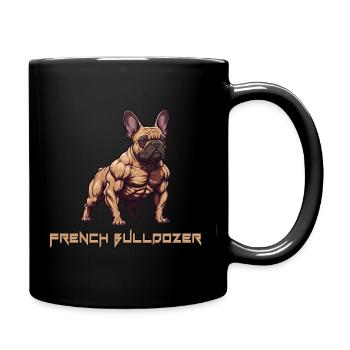 French Bulldozer Französische Bulldogge - Tasse einfarbig - Schwarz - Rechts