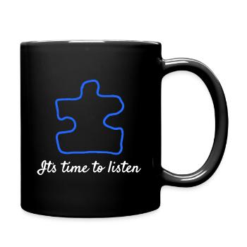 Autism It's Time To Listen - Full Colour Mug - black - Right