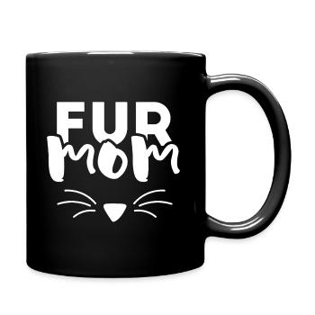 Fur Mom Cat Lover - Full Colour Mug - black - Right