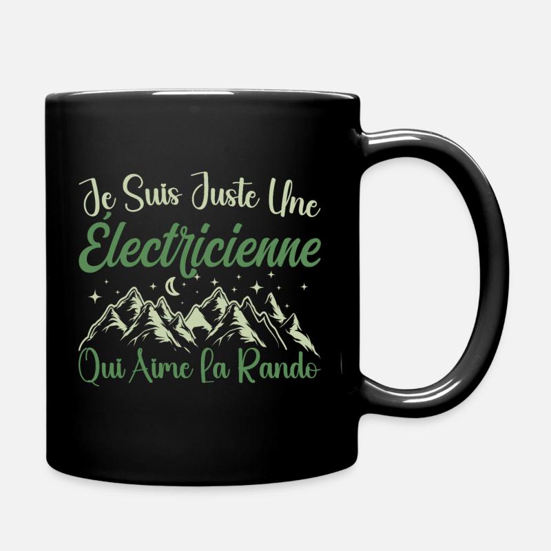 Électricienne aventurier passionnée de Randonnée - Mug uni - noir