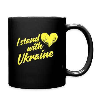 I stand with Ukraine - Full Colour Mug - black - Right