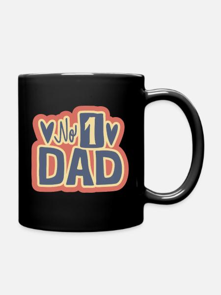 No 1 Dad Heart Design - Full Colour Mug -  - Right