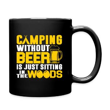 Camping And Beer - Full Colour Mug - black - Right