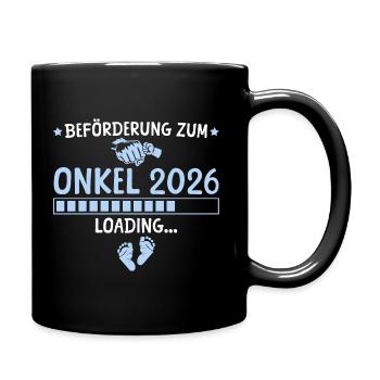 Schwangerschaftsverkündung Werdender Onkel 2026 - Tasse einfarbig - Schwarz - Rechts