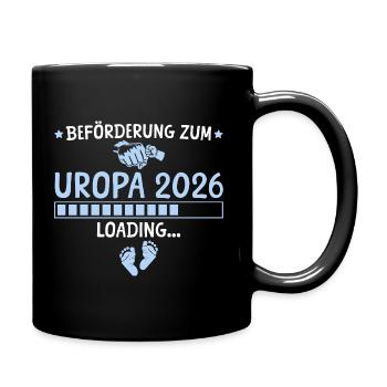 Schwangerschaftsverkündung Werdender Uropa 2026 - Tasse einfarbig - Schwarz - Rechts