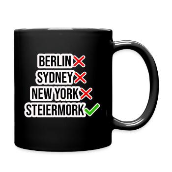 Steiermark T-Shirt für Steirer und Urlauber - Tasse einfarbig - Schwarz - Rechts