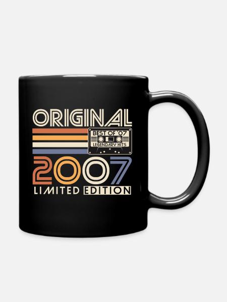 2007 Vintage Jahrgang Retro Geburtstag Geschenk - Ensfarvet krus - sort