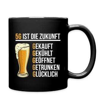 Bier lustig - Tasse einfarbig - Schwarz - Rechts