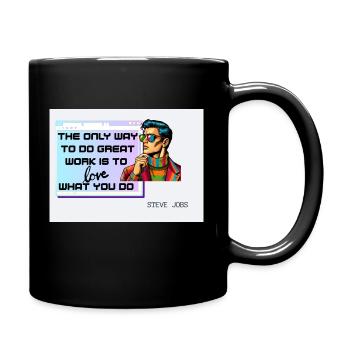 Love What You Do – Retro Pop Art Design - Full Colour Mug - black - Right