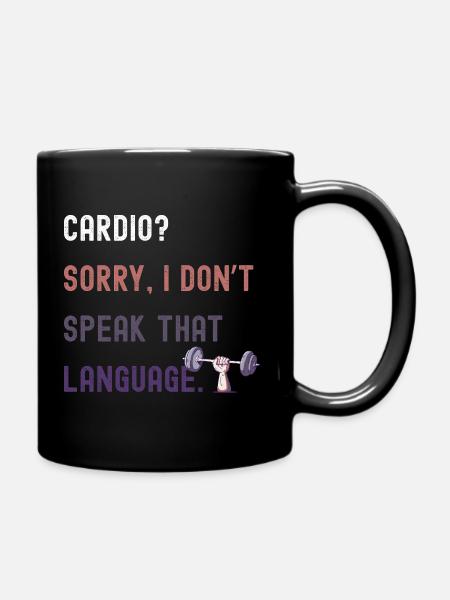 Funny gym design for weight training fans - Full Colour Mug - black