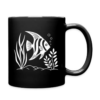 Unterwasserfisch-Illustration für Bekleidung - Tasse einfarbig - Schwarz - Rechts