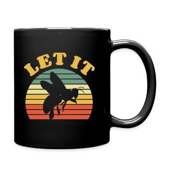 Let It Bee - Bienen, Imker, Honig Geschenk - Tasse einfarbig - Schwarz - Rechts