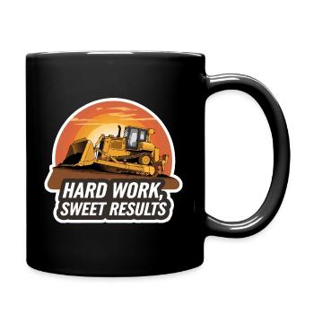Baumaschinen Sunset Design - Tasse einfarbig - Schwarz - Rechts