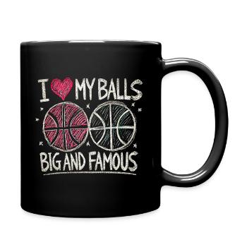 J’adore mes ballons gros et célèbre design de basket-ball - Mug uni - noir - Droite