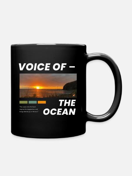 Sunset over the Ocean - Full Colour Mug - black
