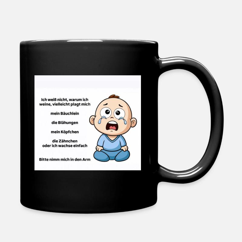 Illustration émotionnelle de bébé pleurant - Mug uni - noir