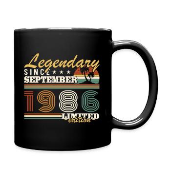 September 1986 Vintage Geburtstagsgeschenk - Tasse einfarbig - Schwarz - Rechts