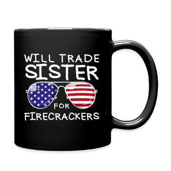 Échangez votre sœur contre des feux d'artifice pour les enfants le 4. - Mug uni - noir - Droite