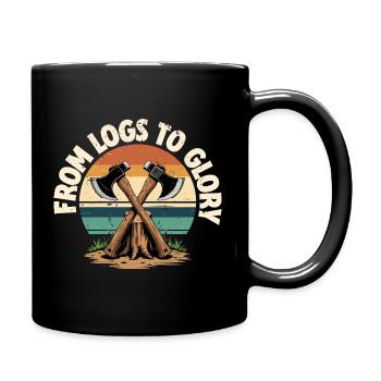 Axtwerfen Holzfäller From Logs to Glory - Tasse einfarbig - Schwarz - Rechts