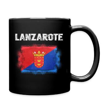 Drapeau de Lanzarote avec armoiries - Mug uni - noir - Droite