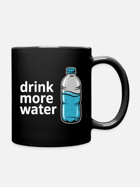 Drink More Water Health Coach Funny Hydration - Full Colour Mug - black